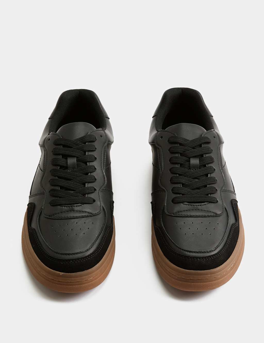 M&S Men's Lace Up Club Trainers - 6 - Black Mix