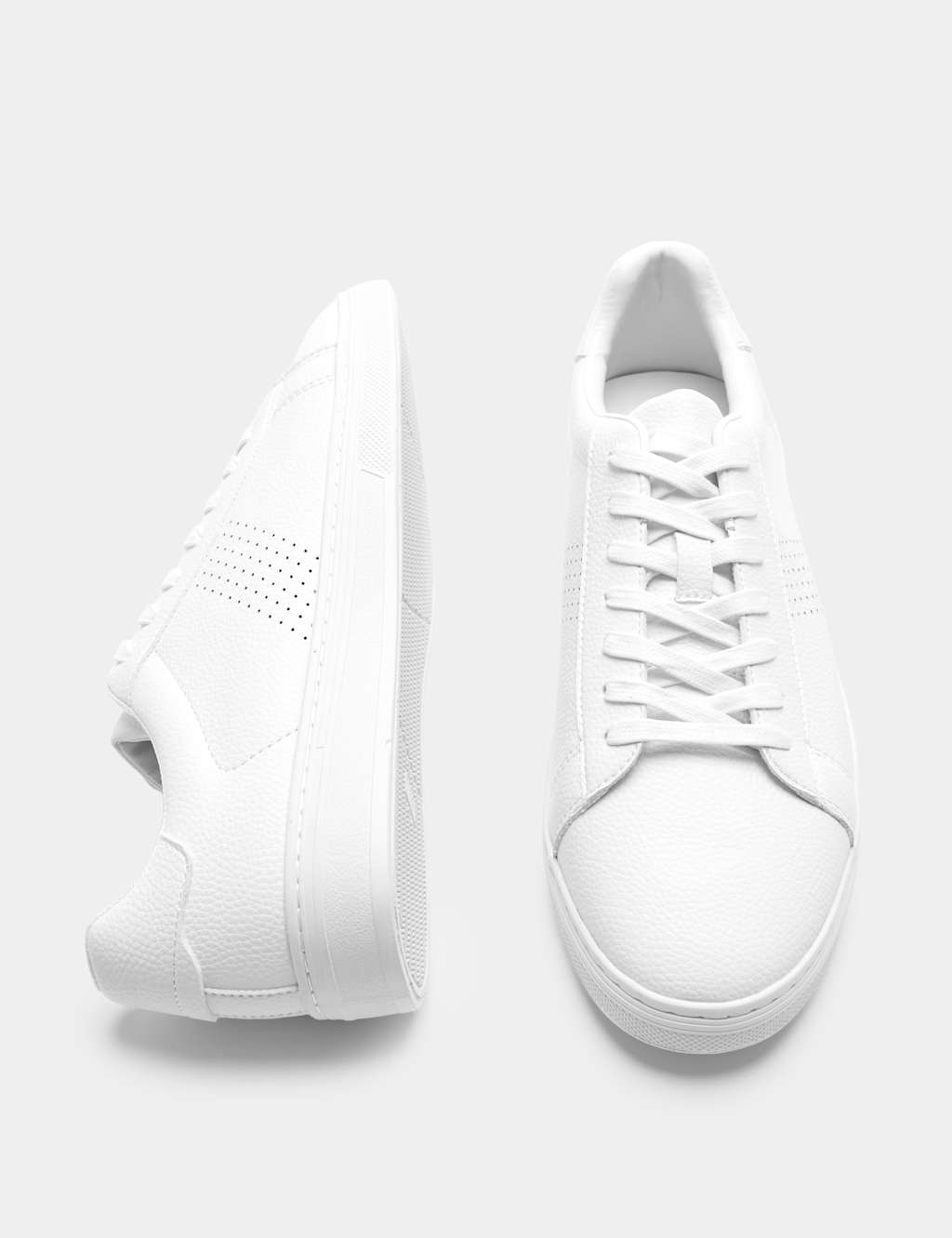 M&S Men's Lace Up Trainers - 9 - White