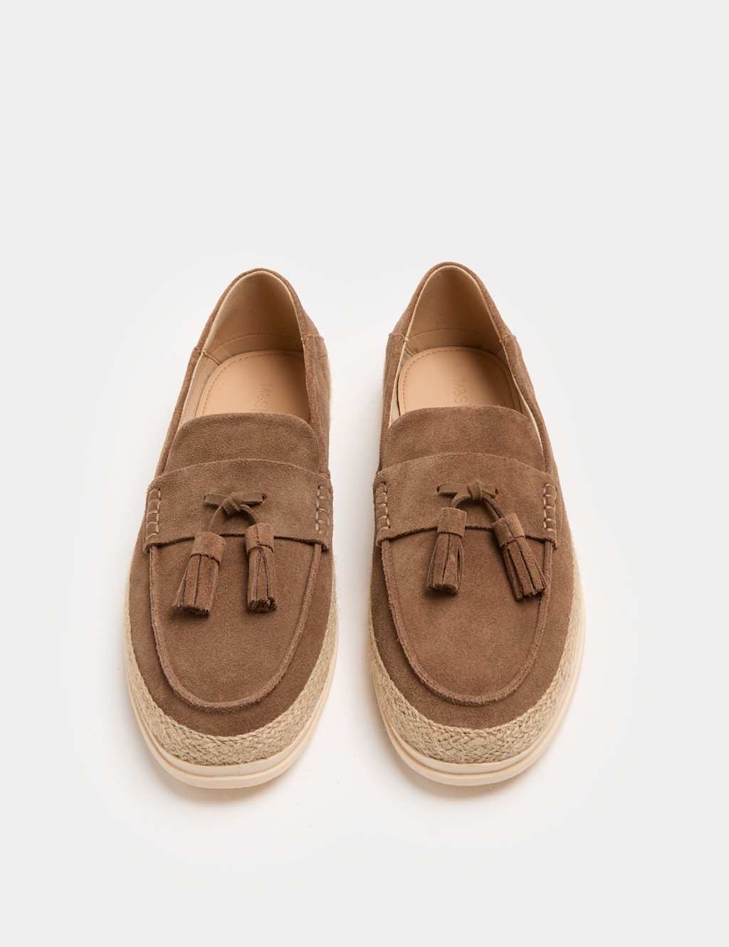 M&S Men's Tasselled Suede Espadrilles - 12 - Tan