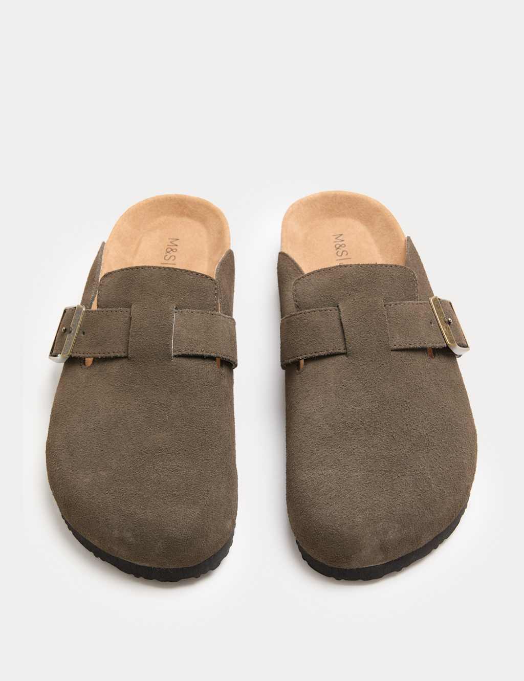 M&S Suede Corkbed Mule Light Khaki