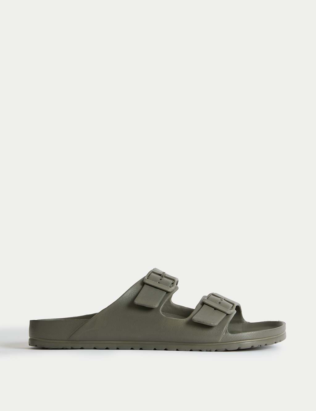M&S Moulded Footbed Two Strap Slider Sandals Khaki