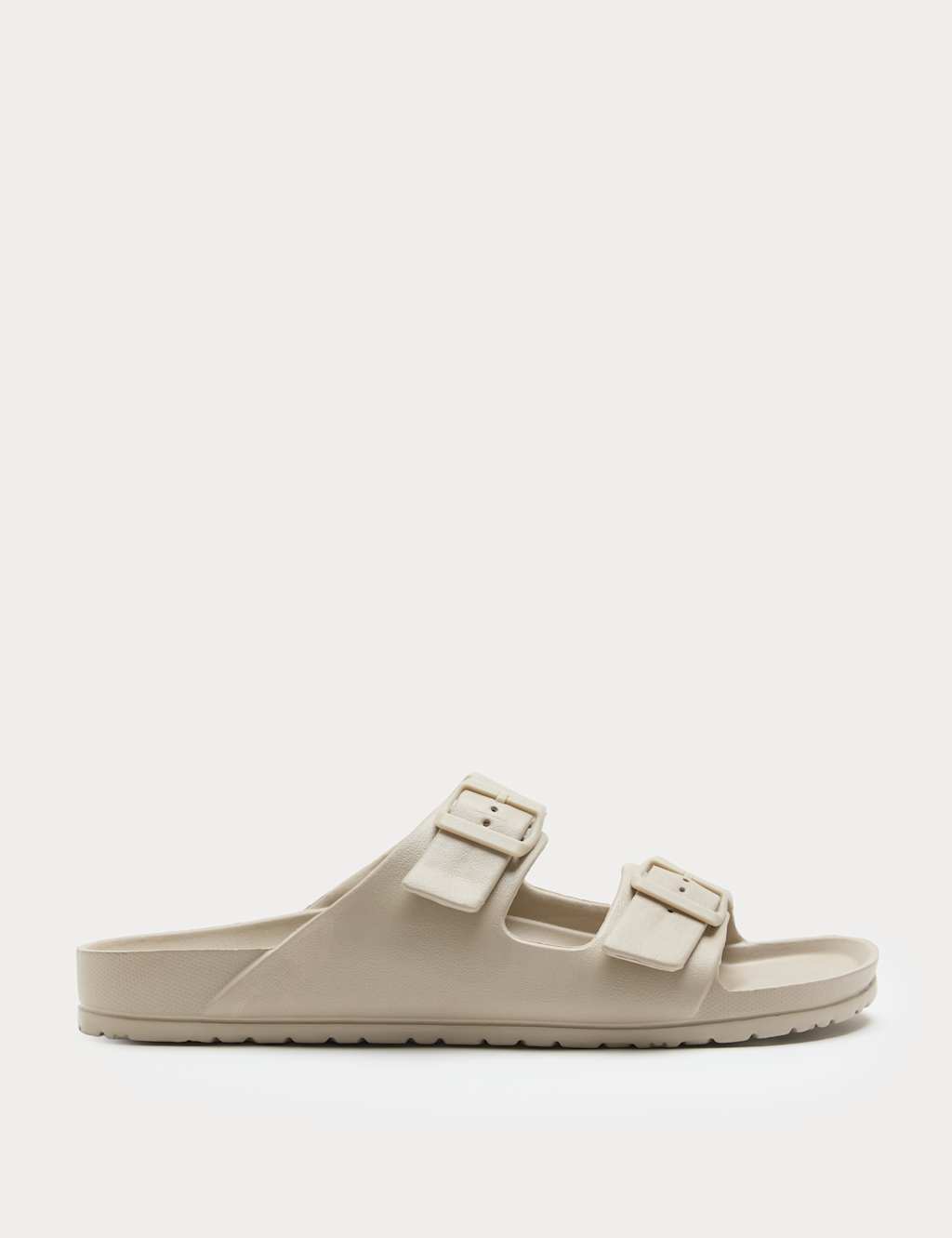 M&S Men's Moulded Footbed Two Strap Slider Sandals - 10 - Stone