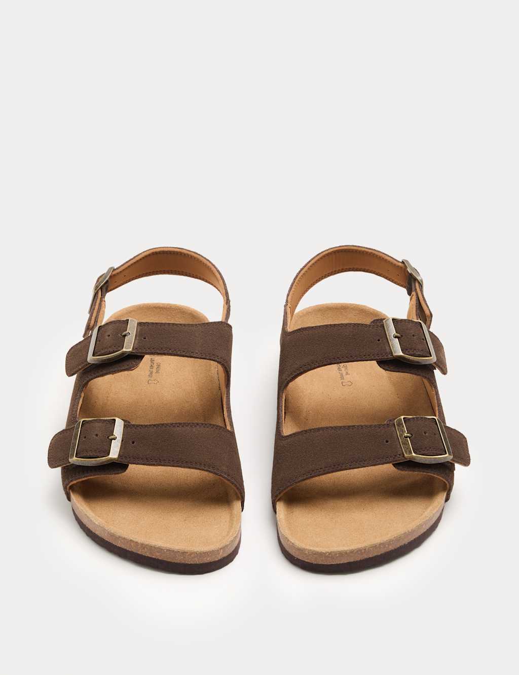 M&S Men's Suede Backstrap Corkbed Sandals - 7 - Brown