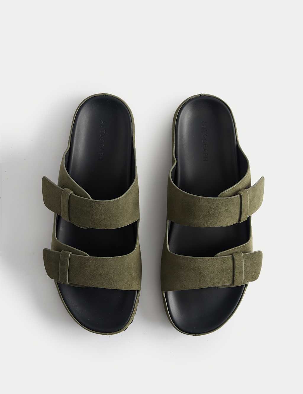 Men's Autograph Suede 2 Strap Sandals - 8 - Khaki