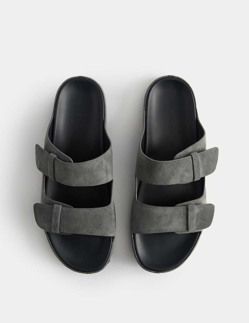 Men's Autograph Suede 2 Strap Sandals - 6 - Dark Grey
