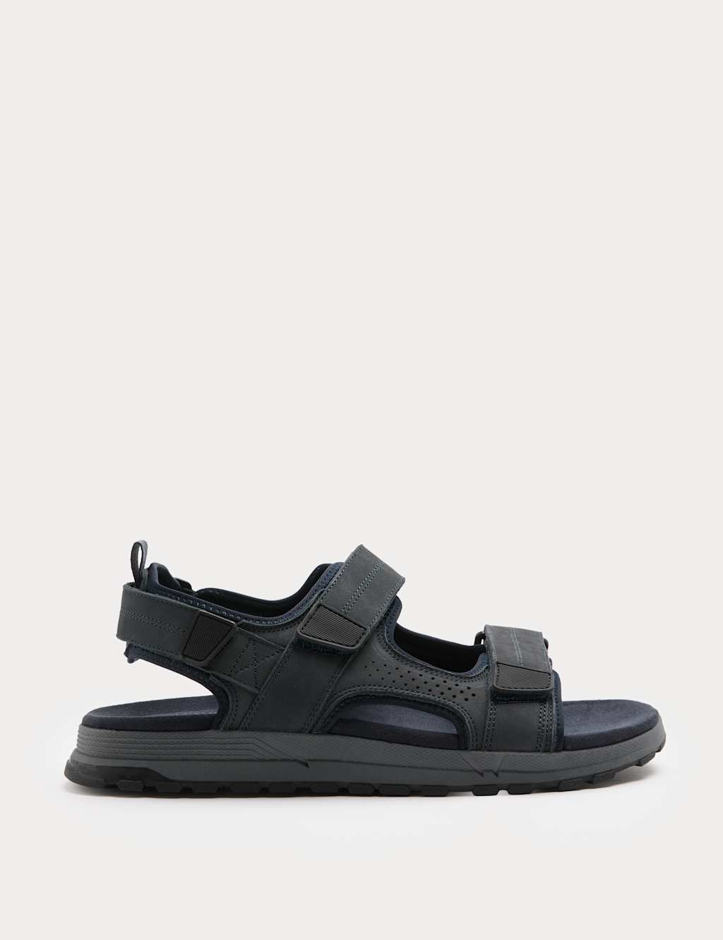 M&S Men's Nubuck Riptape Two Strap Sandals - 9 - Navy