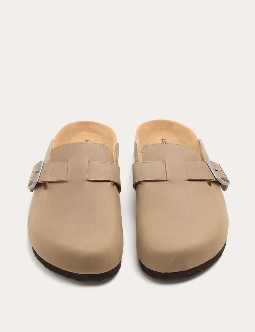 M&S Men's Nubuck Corkbed Mule Sandals - 9 - Stone