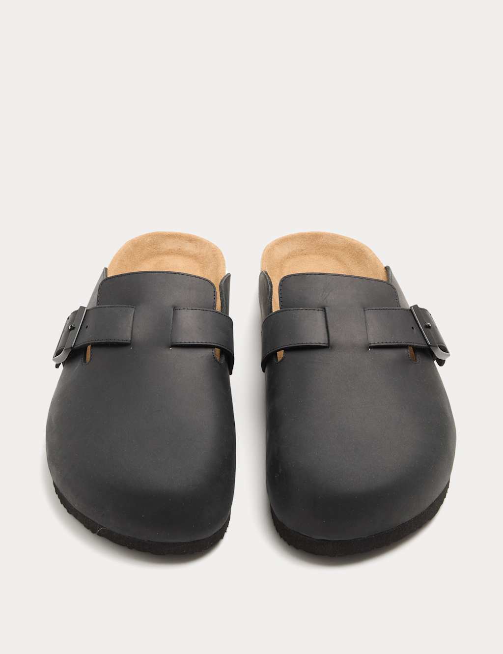 M&S Men's Nubuck Corkbed Mule Sandals - 7 - Black