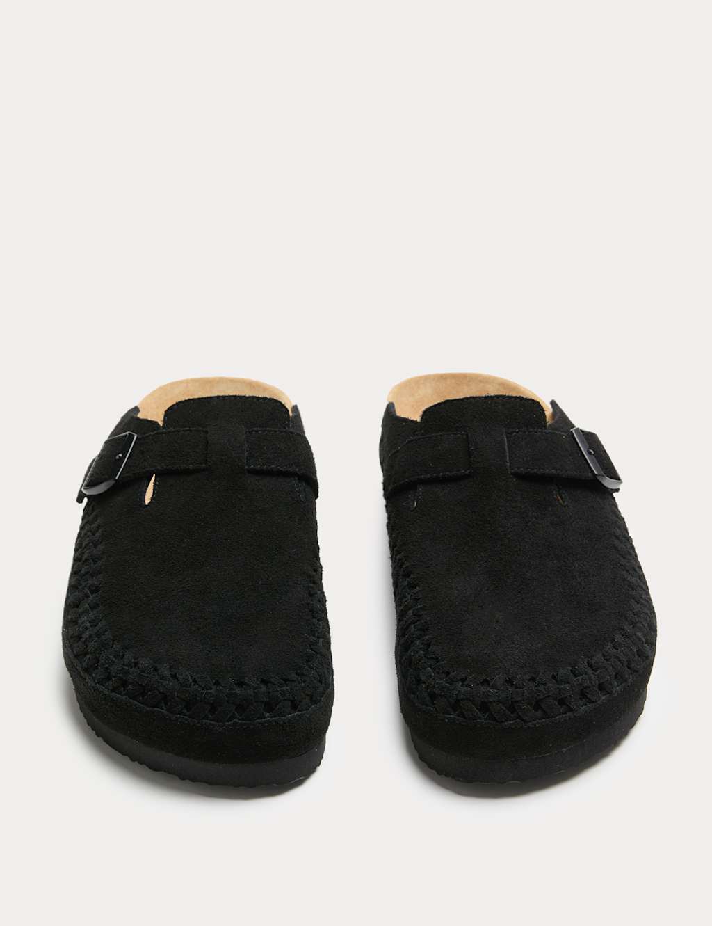 M&S Men's Woven Suede Corkbed Mule Sandals - 9 - Black
