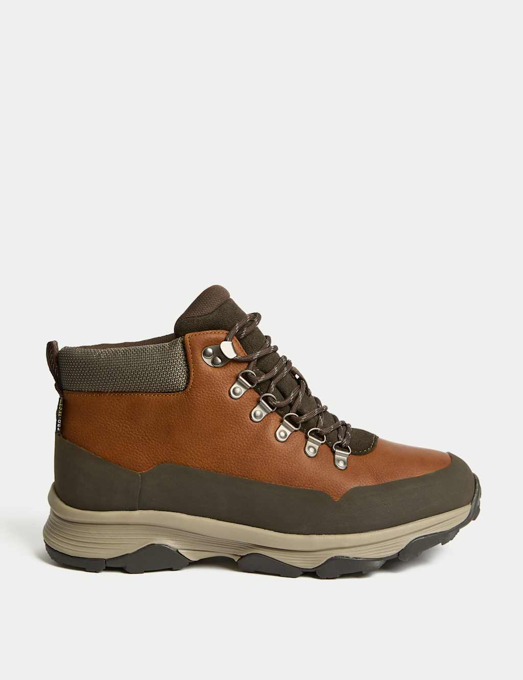 M&S Leather Waterproof Walking Boots Tan