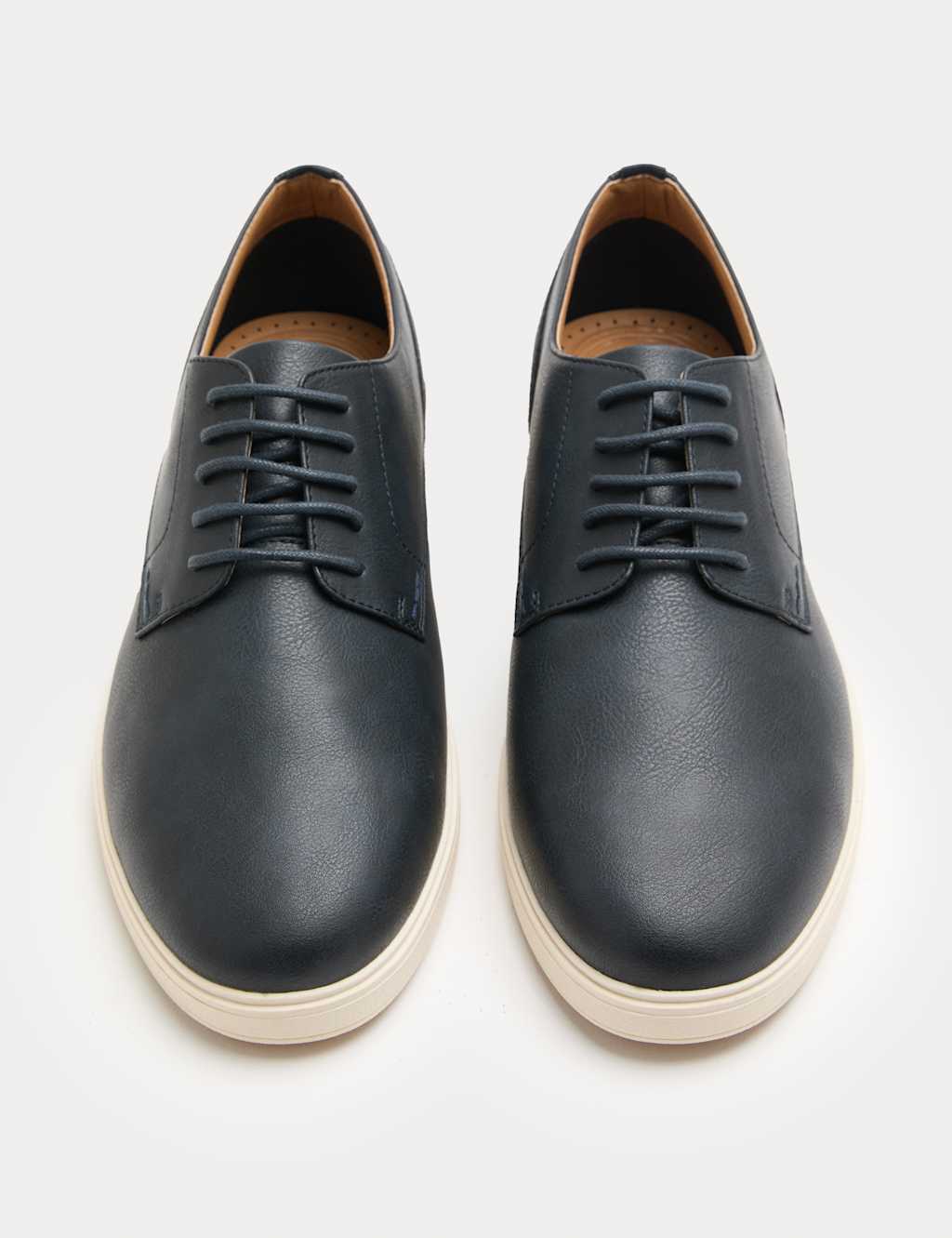 M&S Men's Contrast Sole Derby Shoes - 11 - Navy