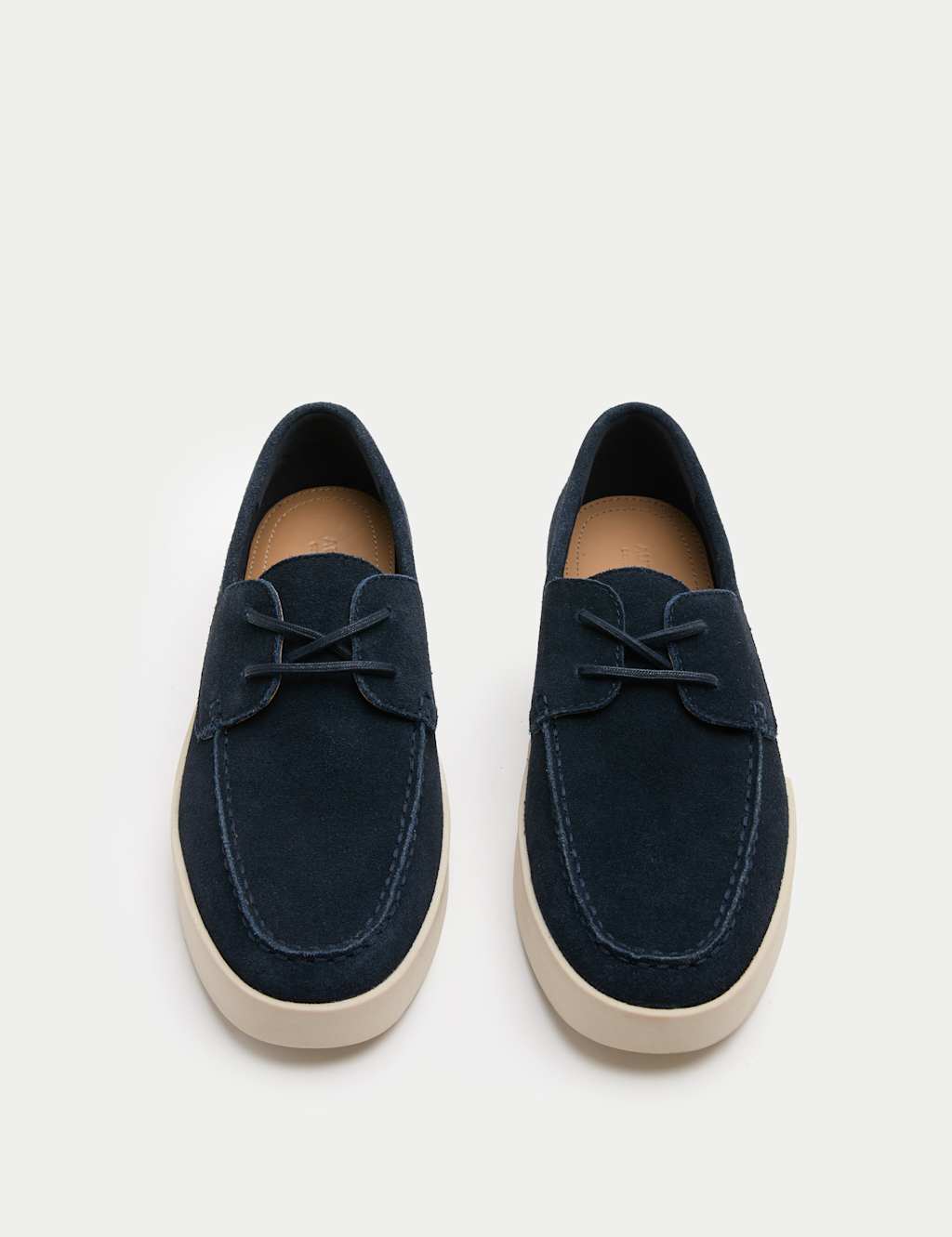 Autograph Men's Suede White Sole Deck Shoes - 12 - Dark Navy