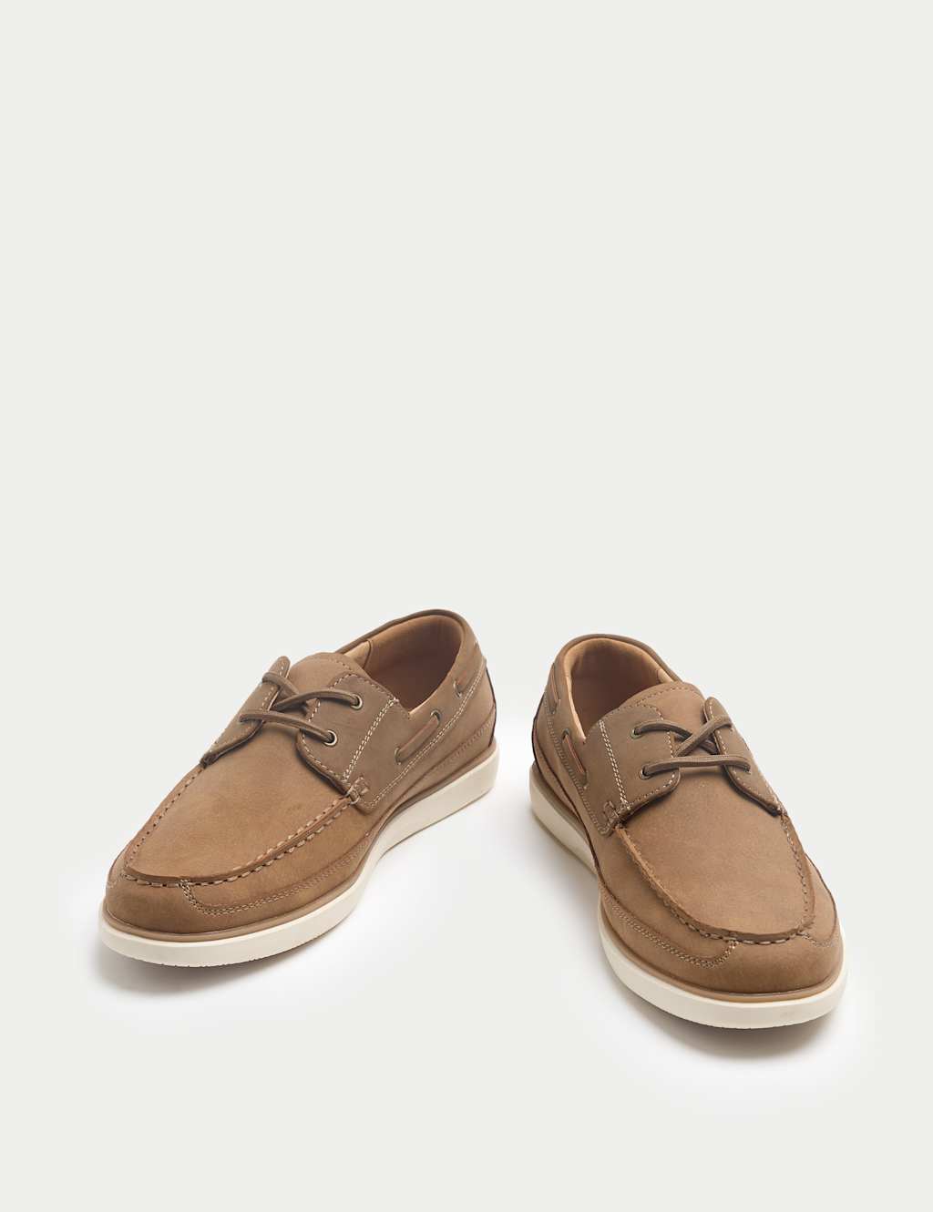M&S Men's White Sole Deck Shoes - 6 - Tan
