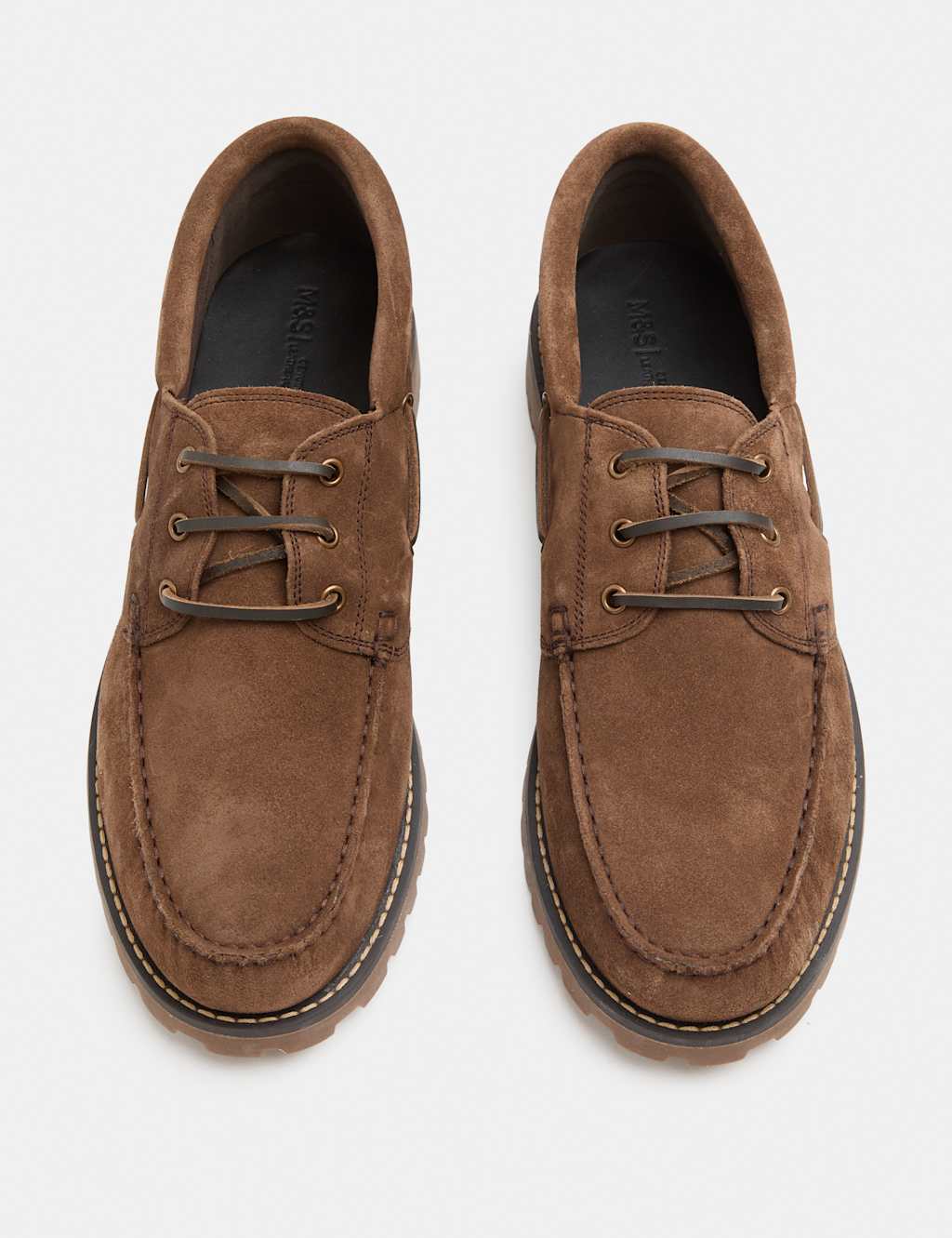 M&S Men's Chunky Sole Suede Deck Shoes - 8 - Brown