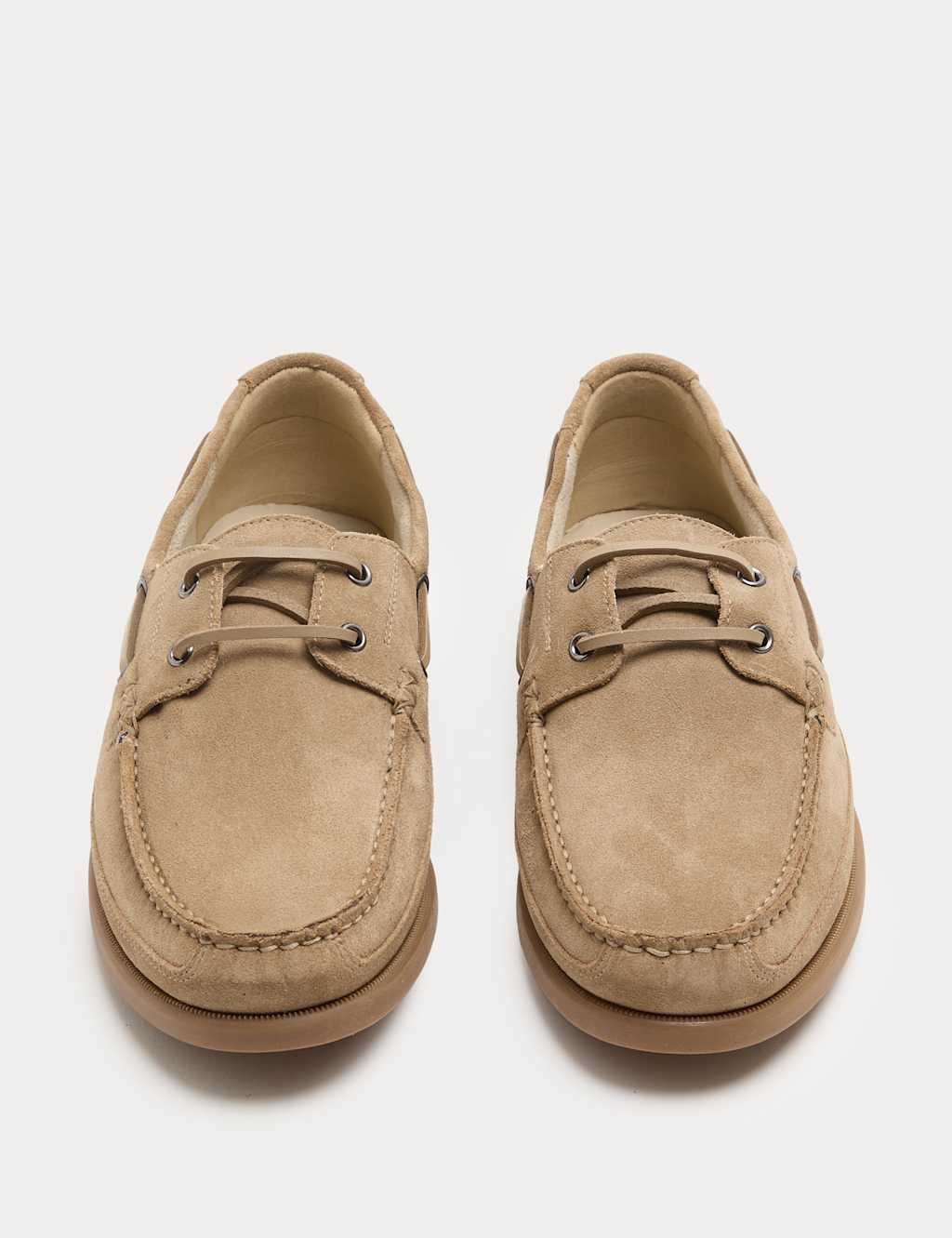 M&S Men's Suede Deck Shoes - 6 - Stone