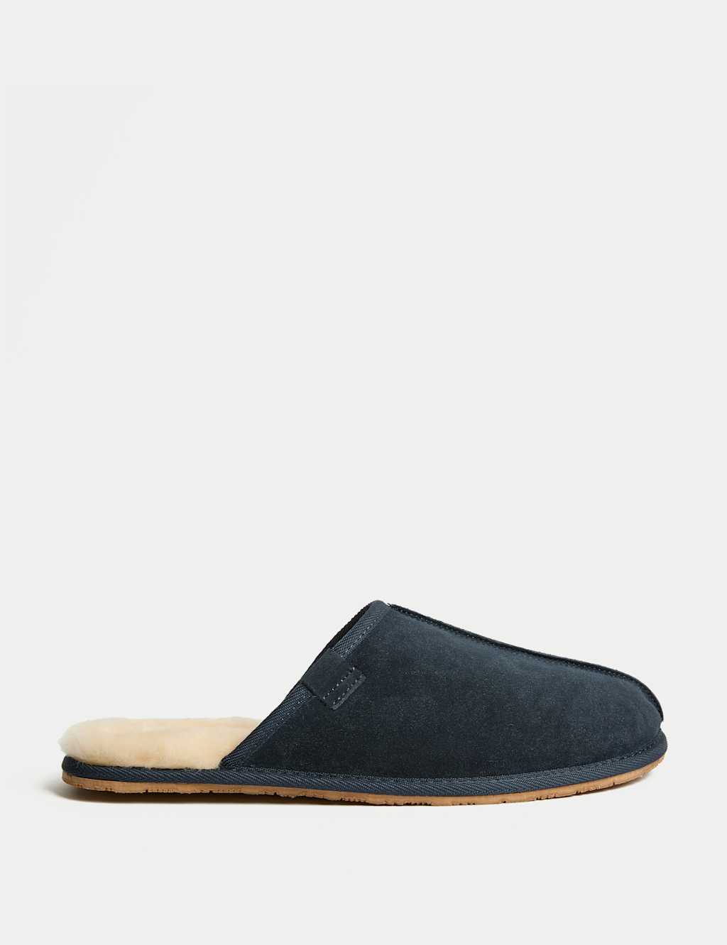 M&S Suede Mule Slippers with Freshfeet Navy
