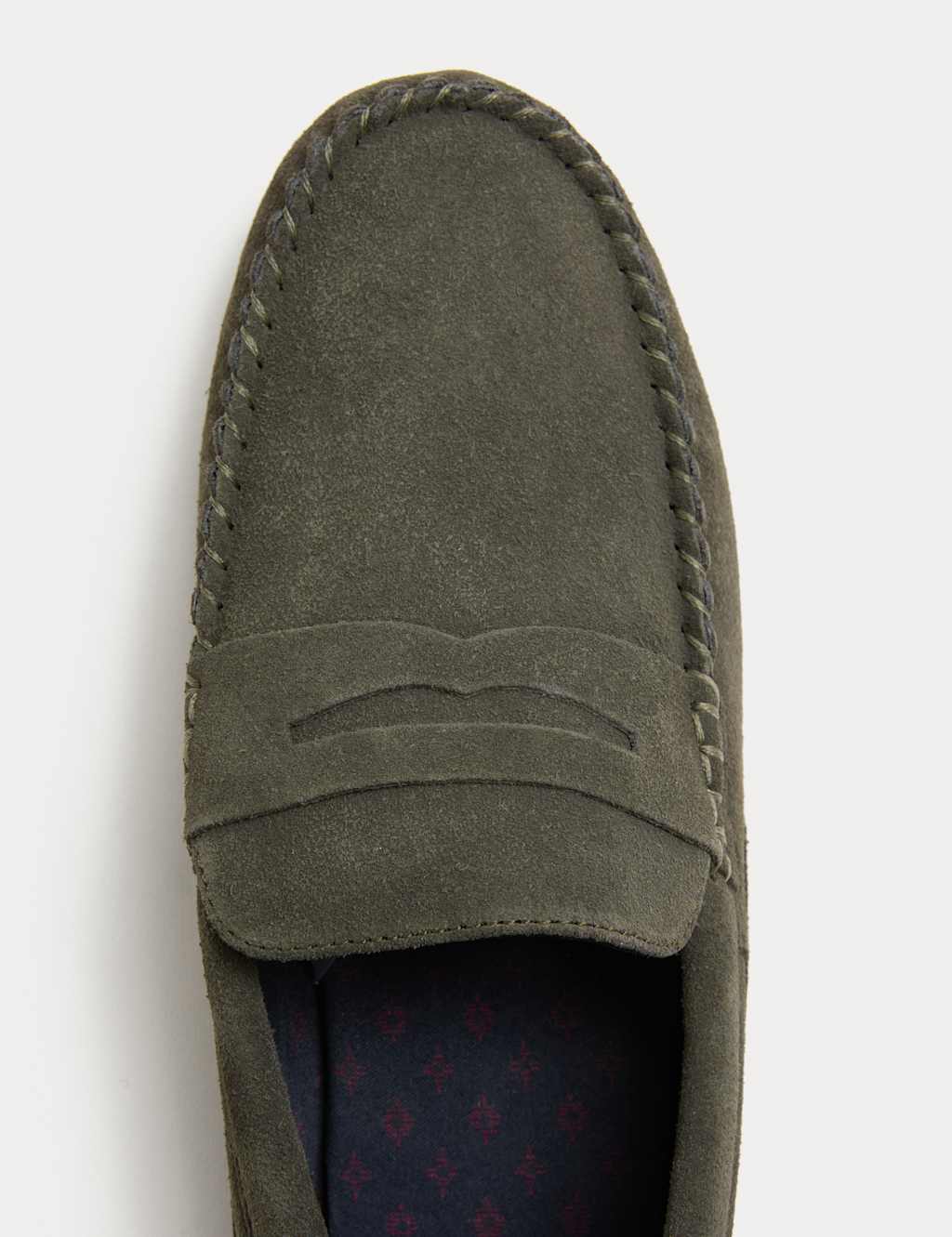 M&S Suede Moccasin Slippers with Freshfeet Sage
