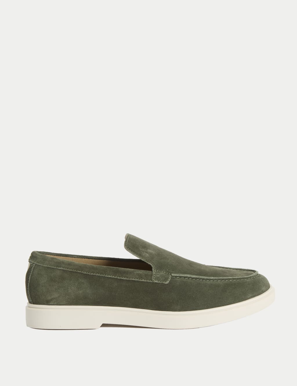 Suede White Sole Loafers