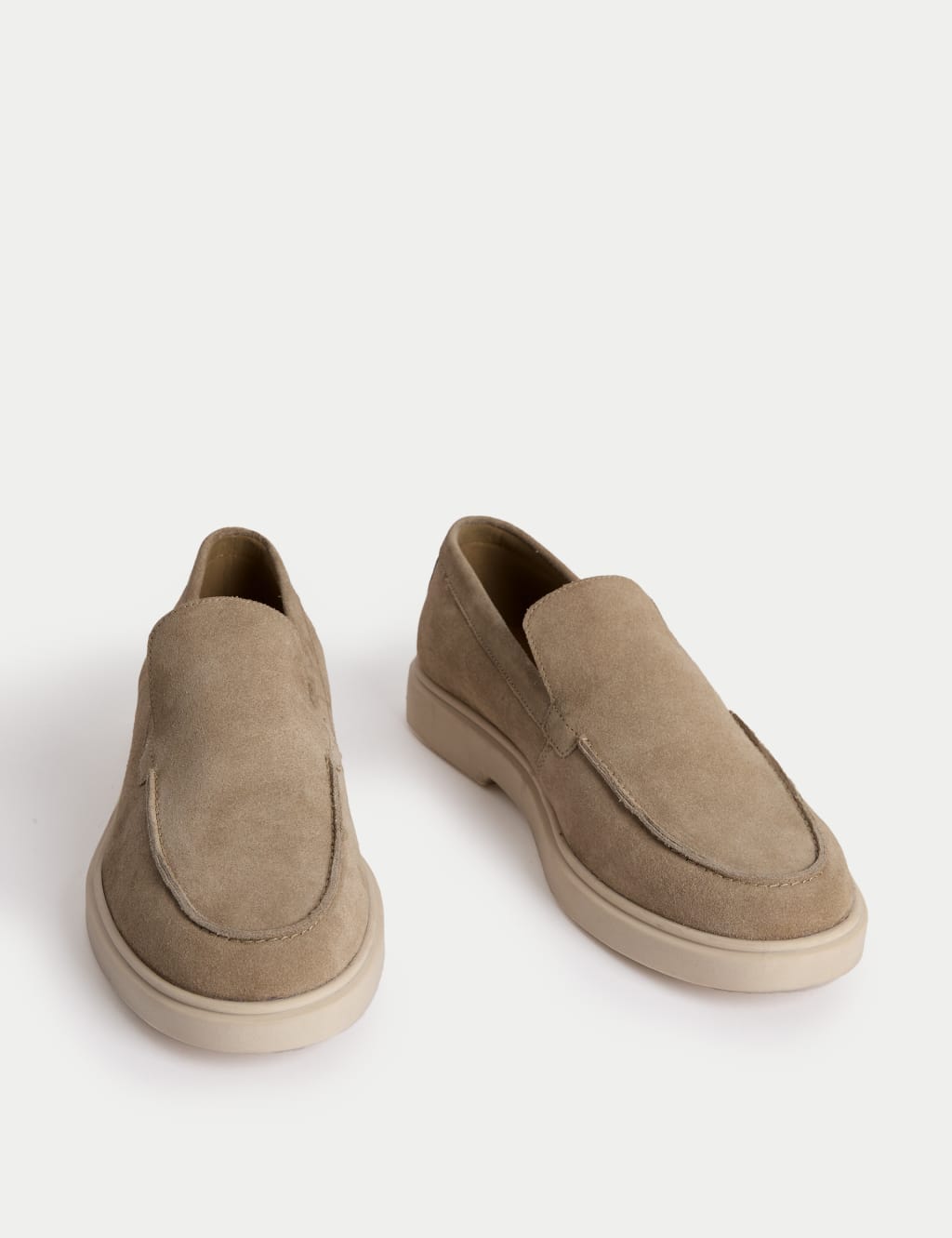 Suede White Sole Loafers