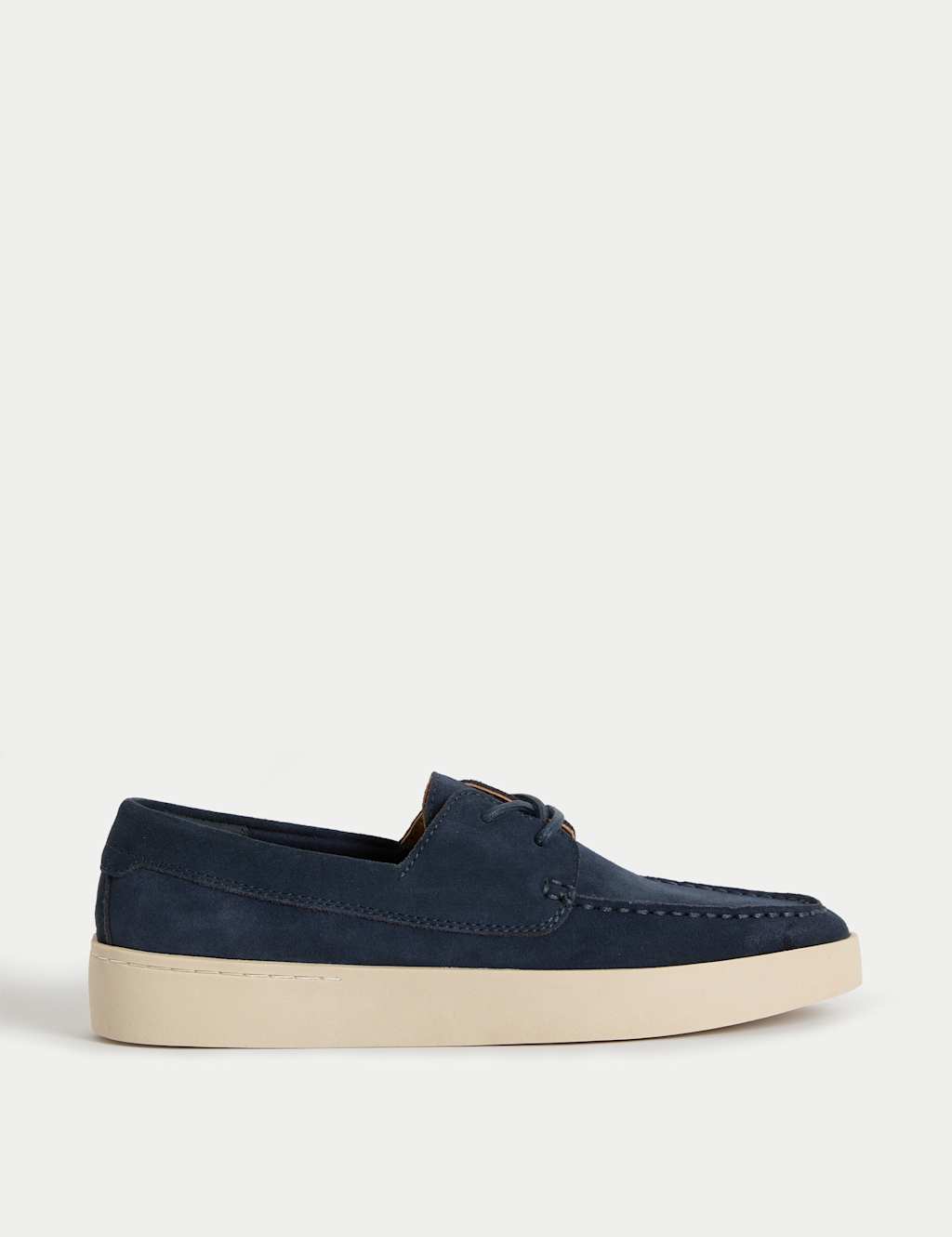 Suede White Sole Lace Up Loafers