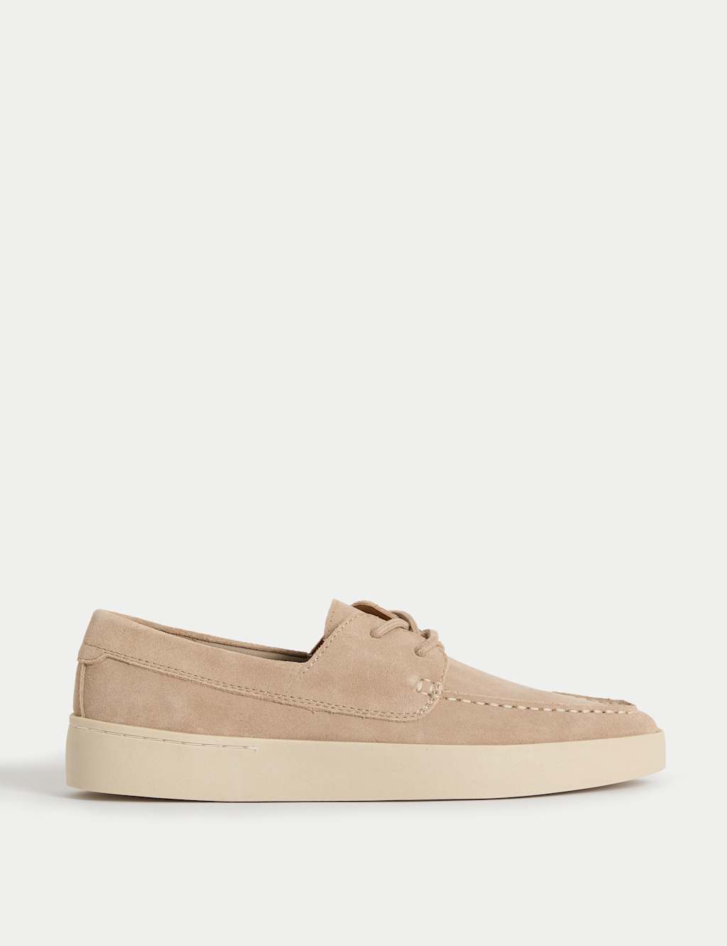 Suede White Sole Lace Up Loafers