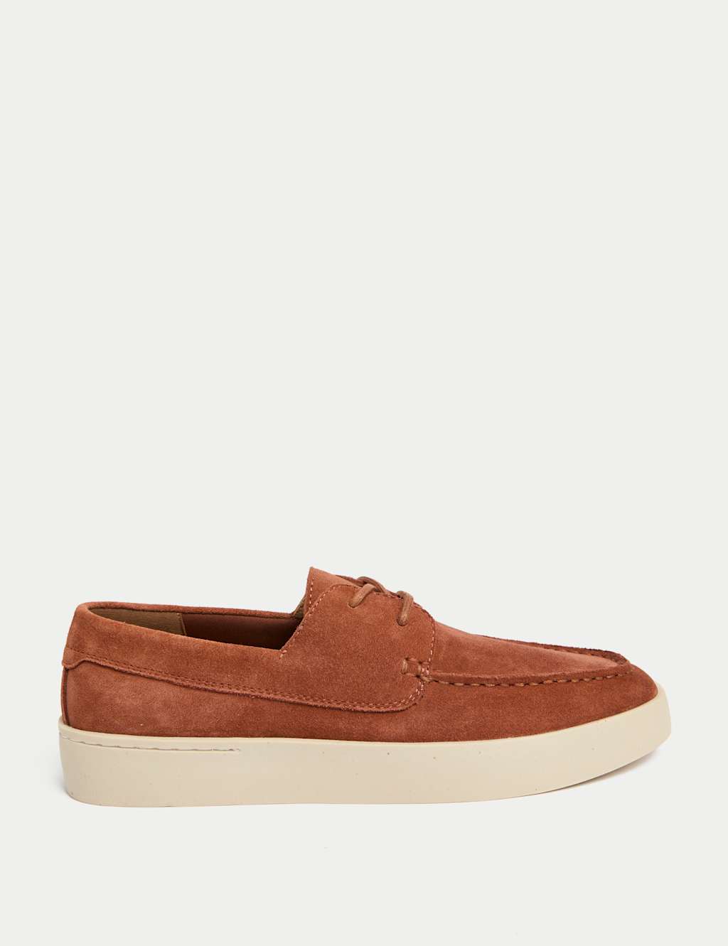 Suede White Sole Lace Up Loafers