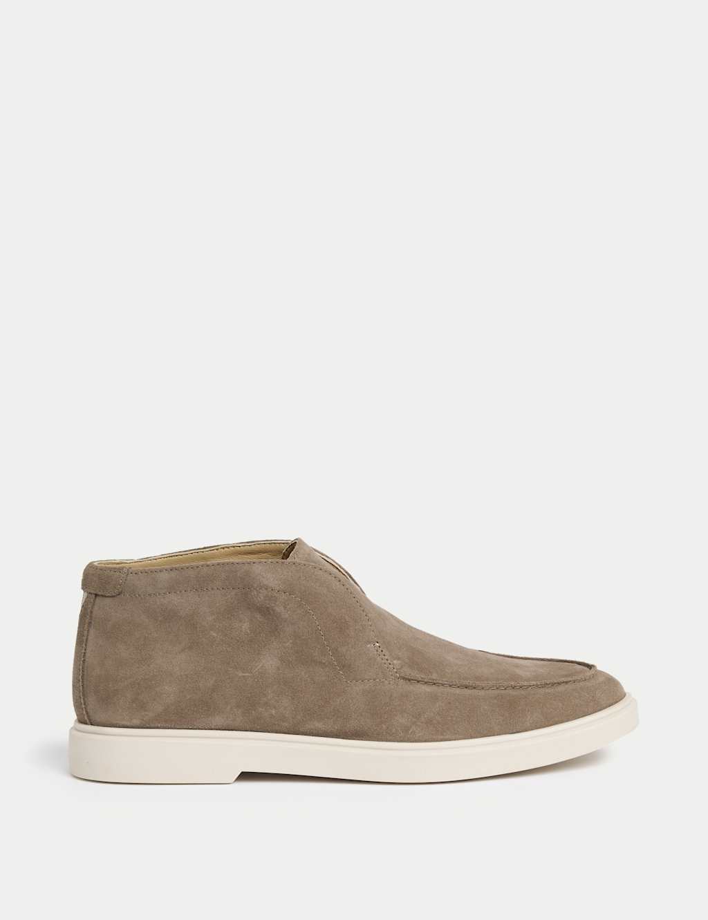 Suede White Sole Slip-On Loafer Boots