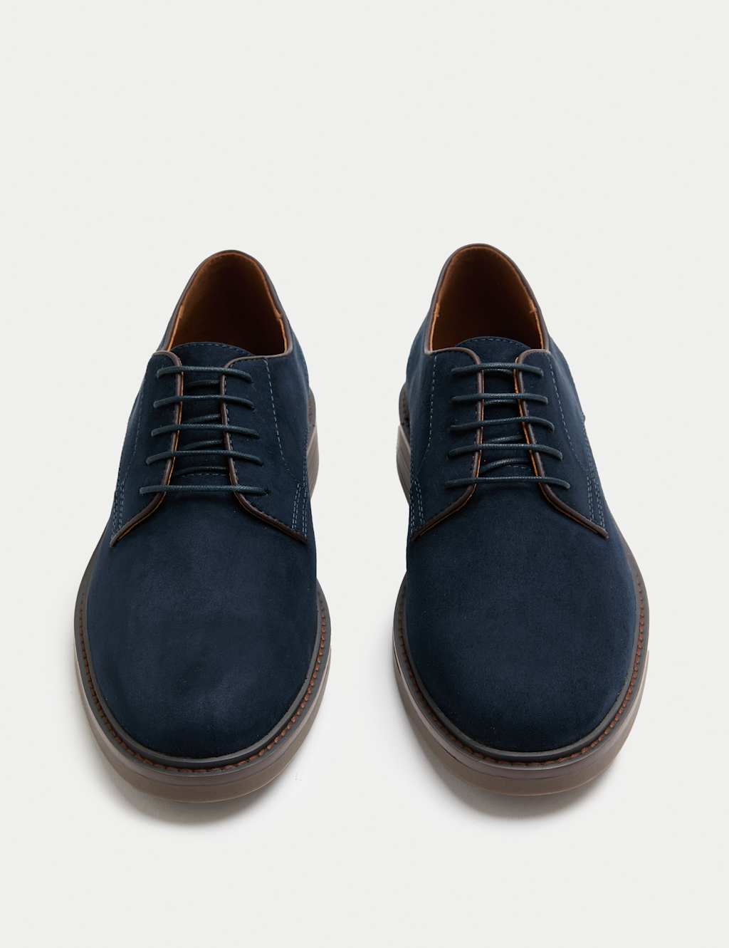 M&S Suedette Derby Shoes Navy