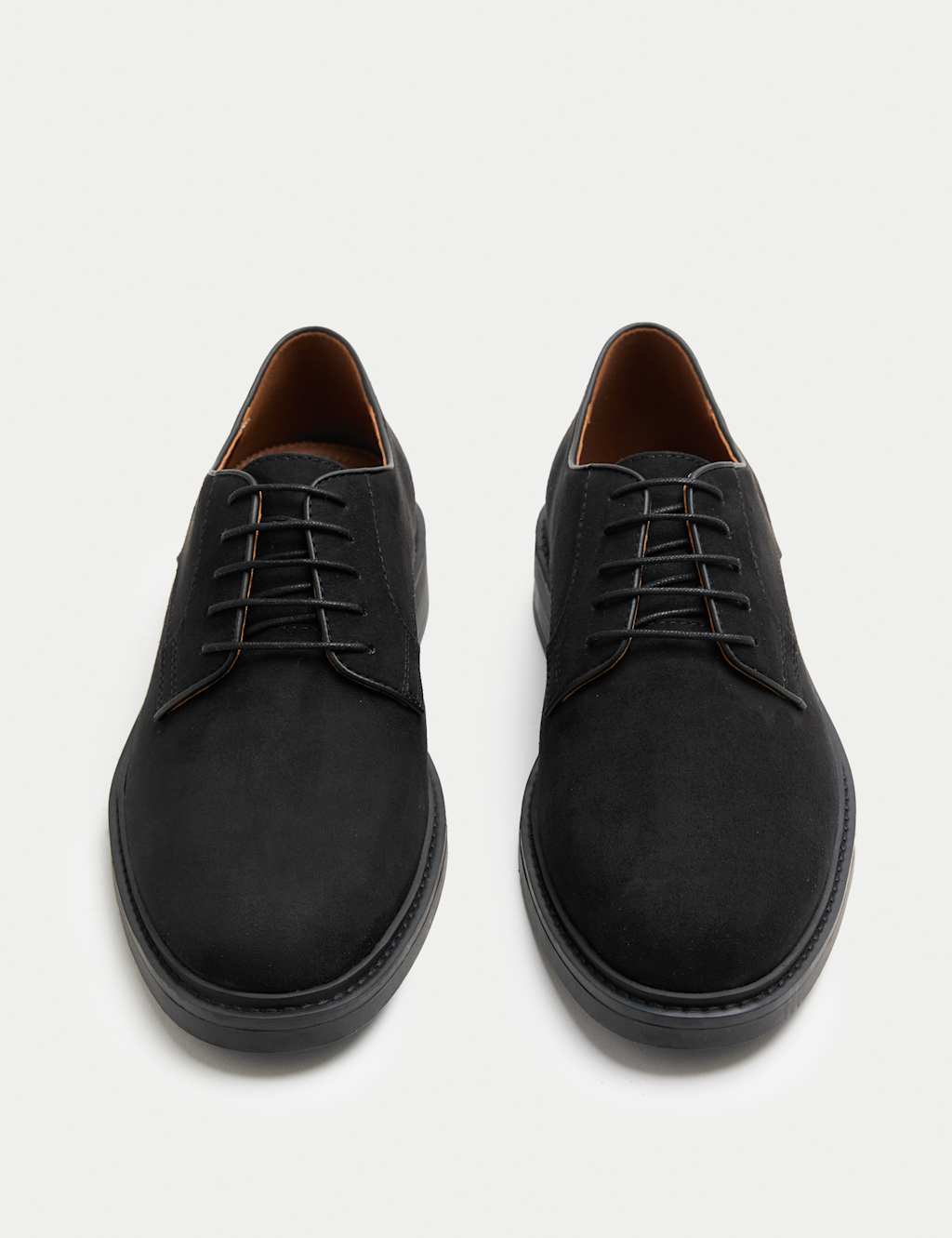 M&S Men's Suedette Derby Shoes - 11 - Black