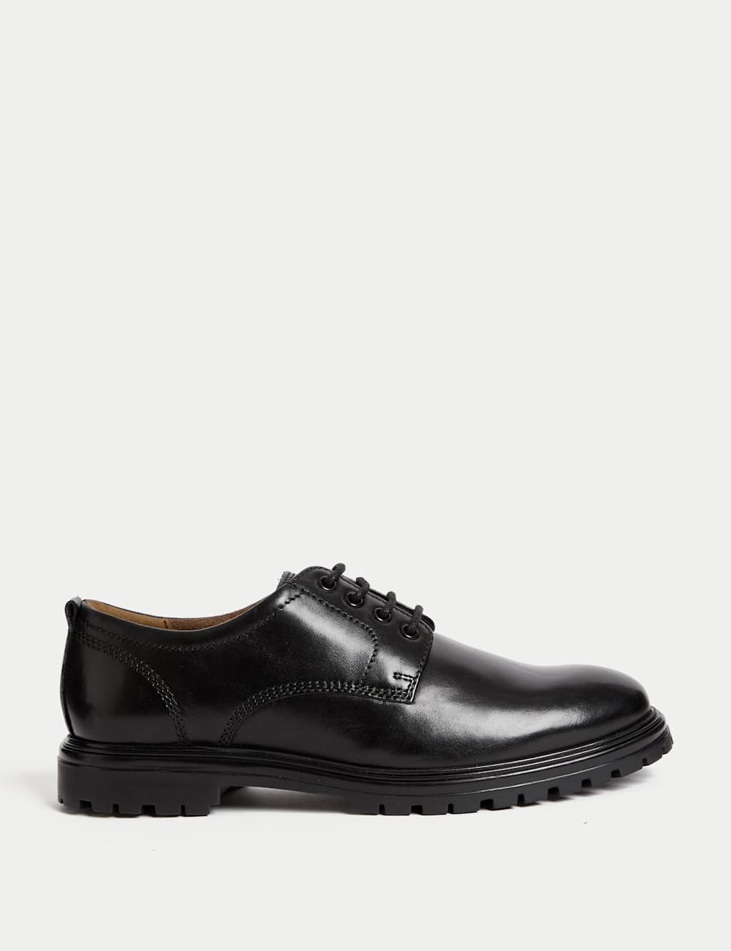 M&S Leather Derby Shoes Black