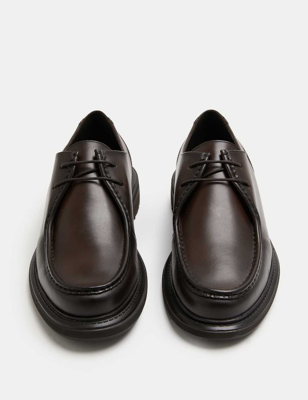 M&S Leather Apron Shoes Dark Brown