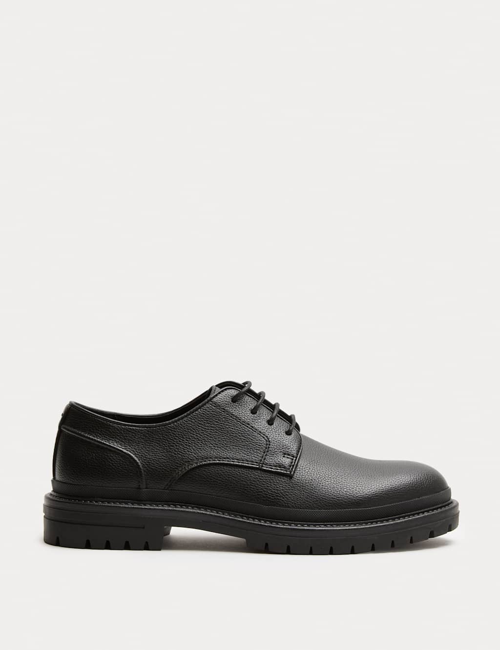 M&S Collection Men's Cleated Derby Shoes with Freshfeet™ - 10 - Black, Black