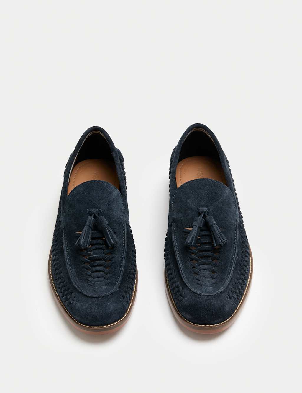 M&S Men's Suede Slip On Loafers - 8½ - Navy