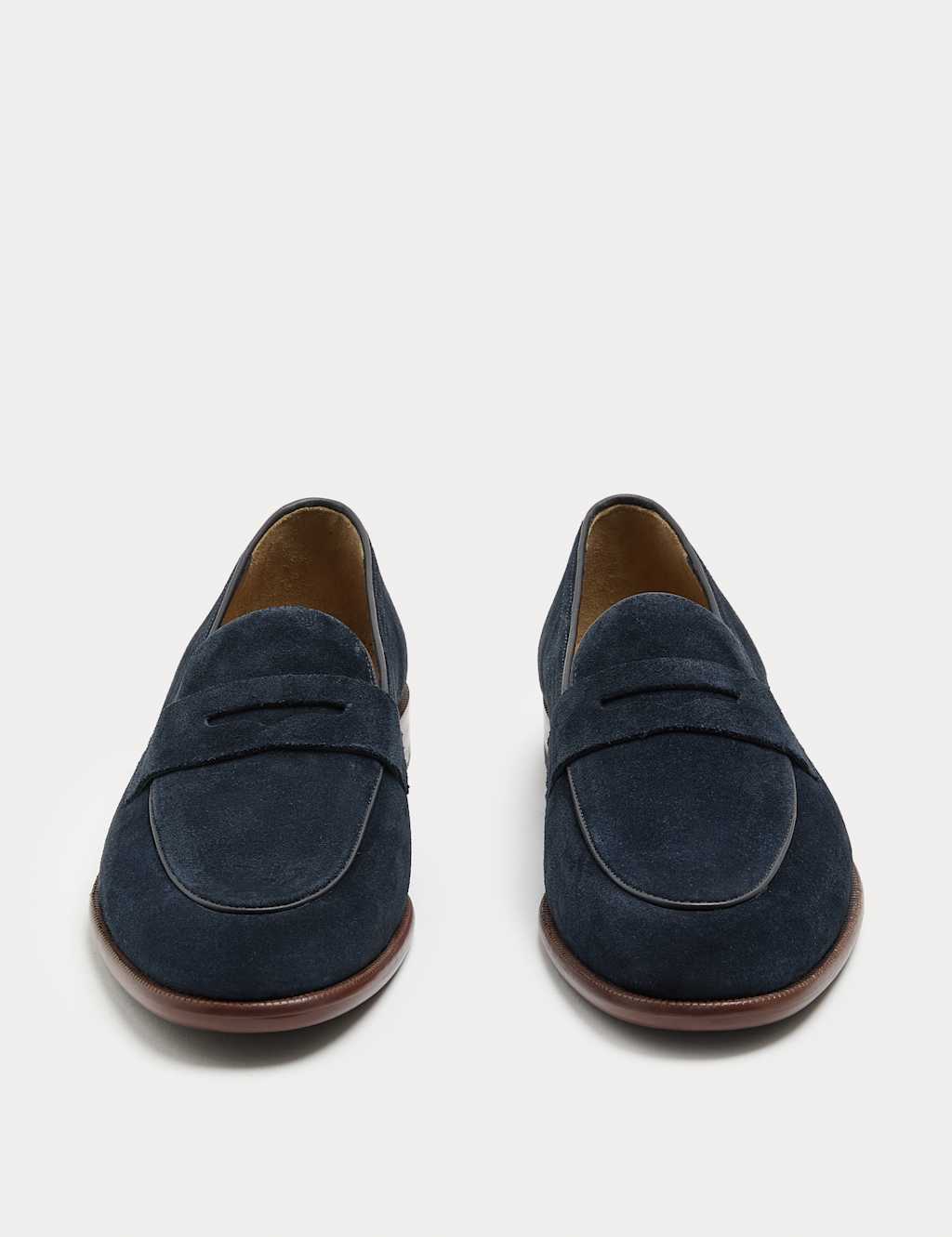 Autograph Men's Suede Saddle Loafers - 9 - Dark Navy