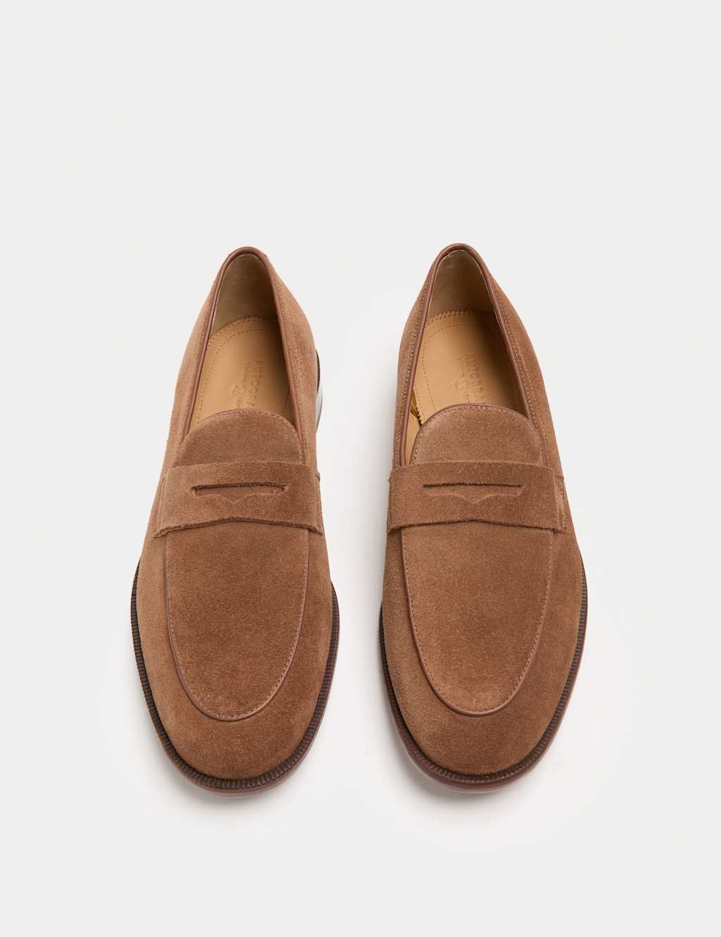 Autograph Men's Suede Saddle Loafers - 12 - Tan