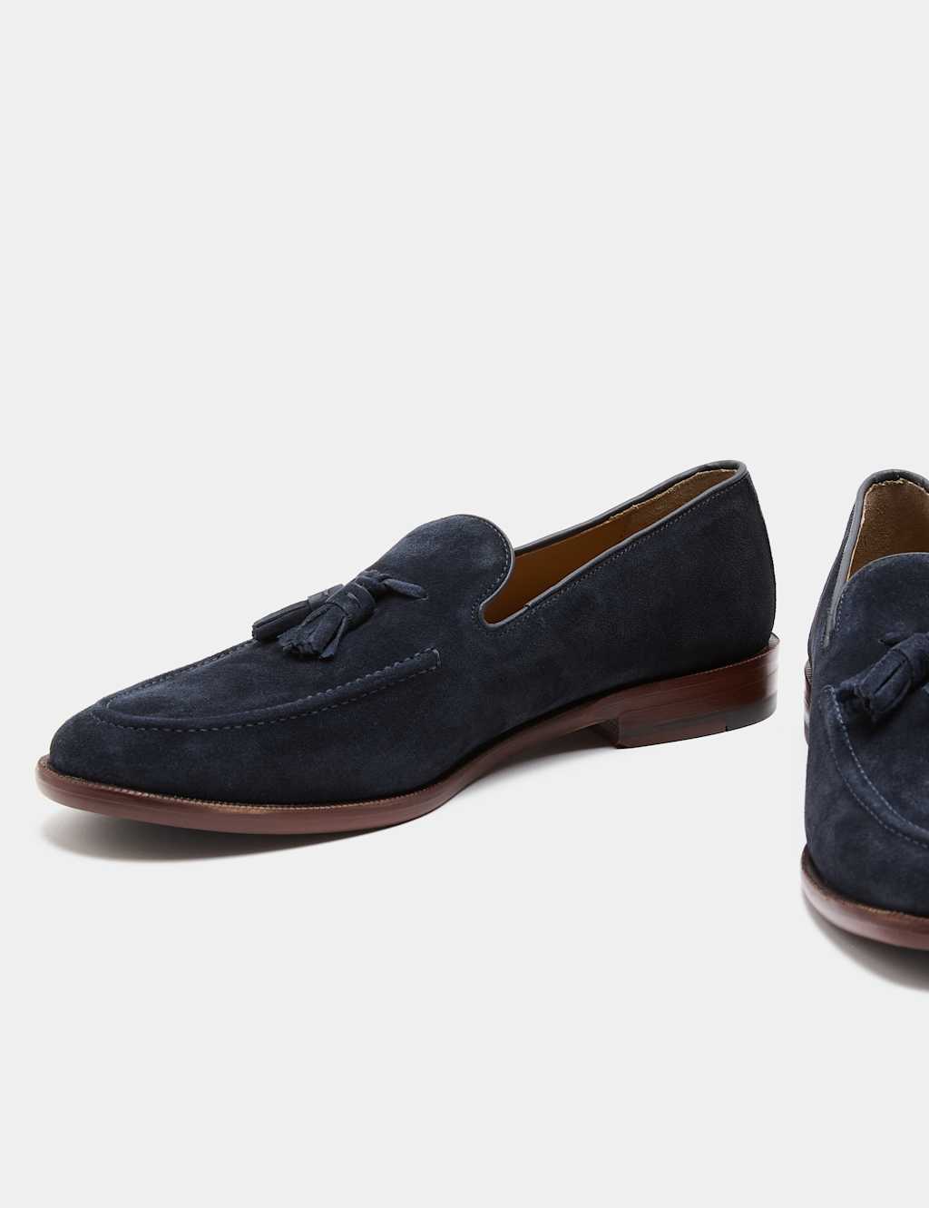 M&S Men's Suede Tassel Loafers - 7 - Dark Navy