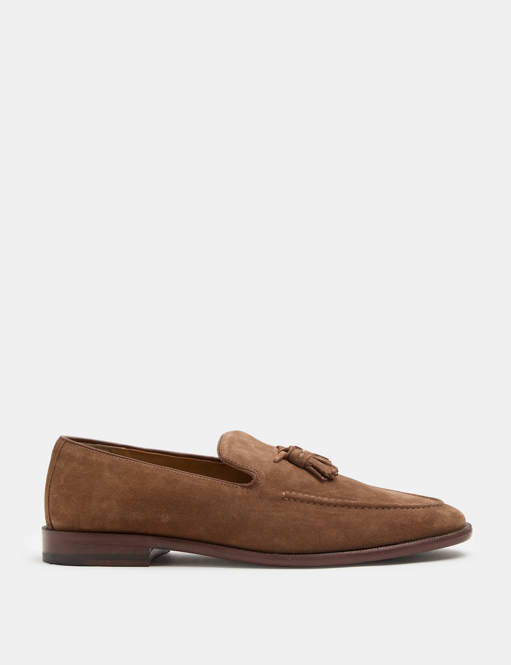 M&S Men's Suede Tassel Loafers - 9 - Tan