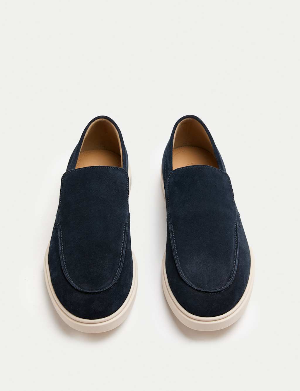 Autograph Men's Wide Fit Suede White Sole Slip On Loafers - 10½ - Dark Navy