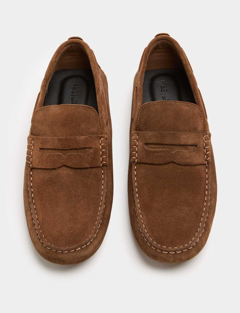 M&S Men's Suede Driving Shoes - 7 - Tan