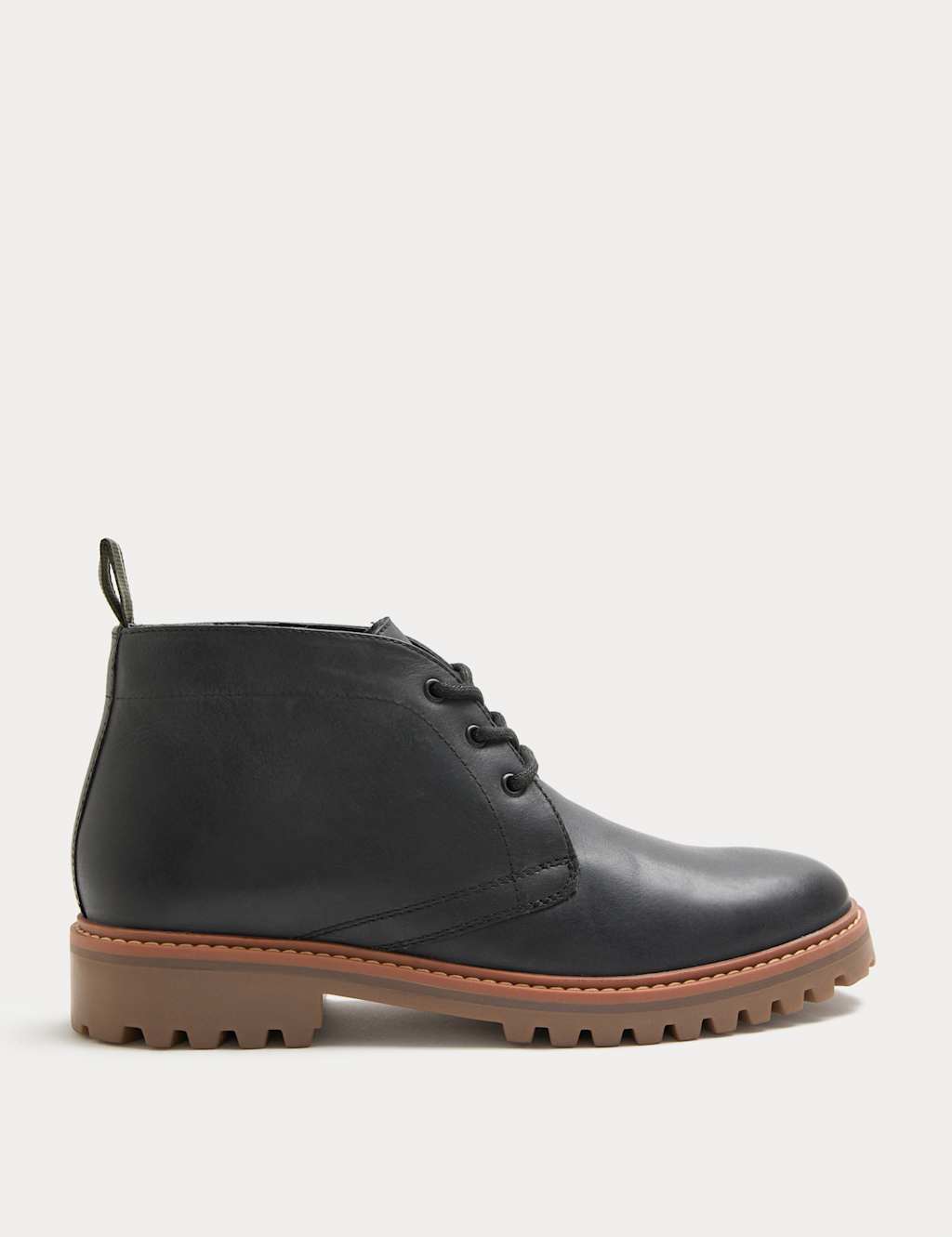 M&S Leather Chukka Boots Black
