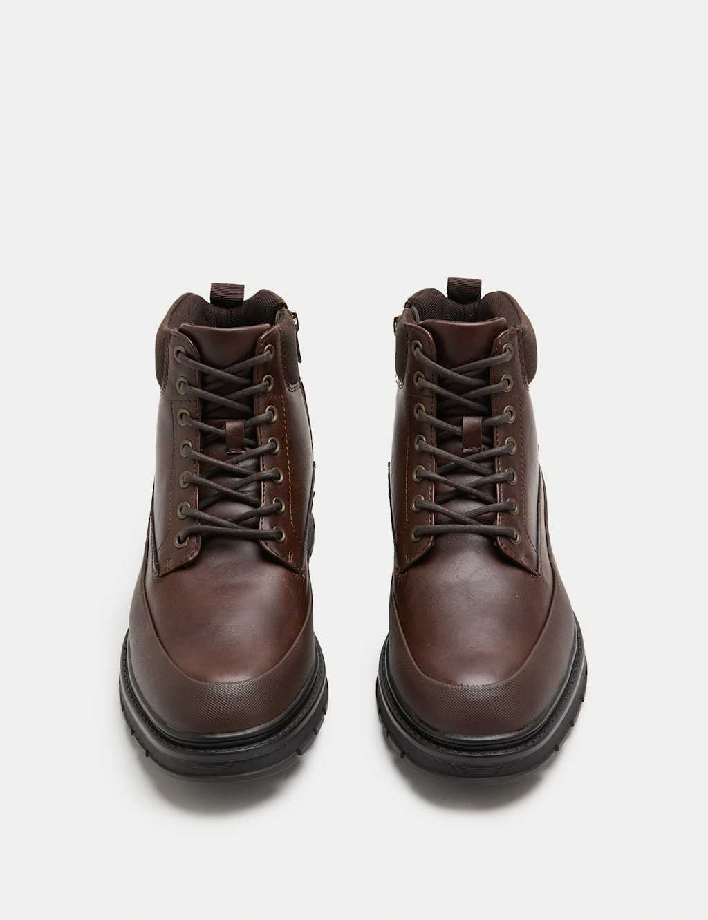M&S Side Zip Military Boots Brown