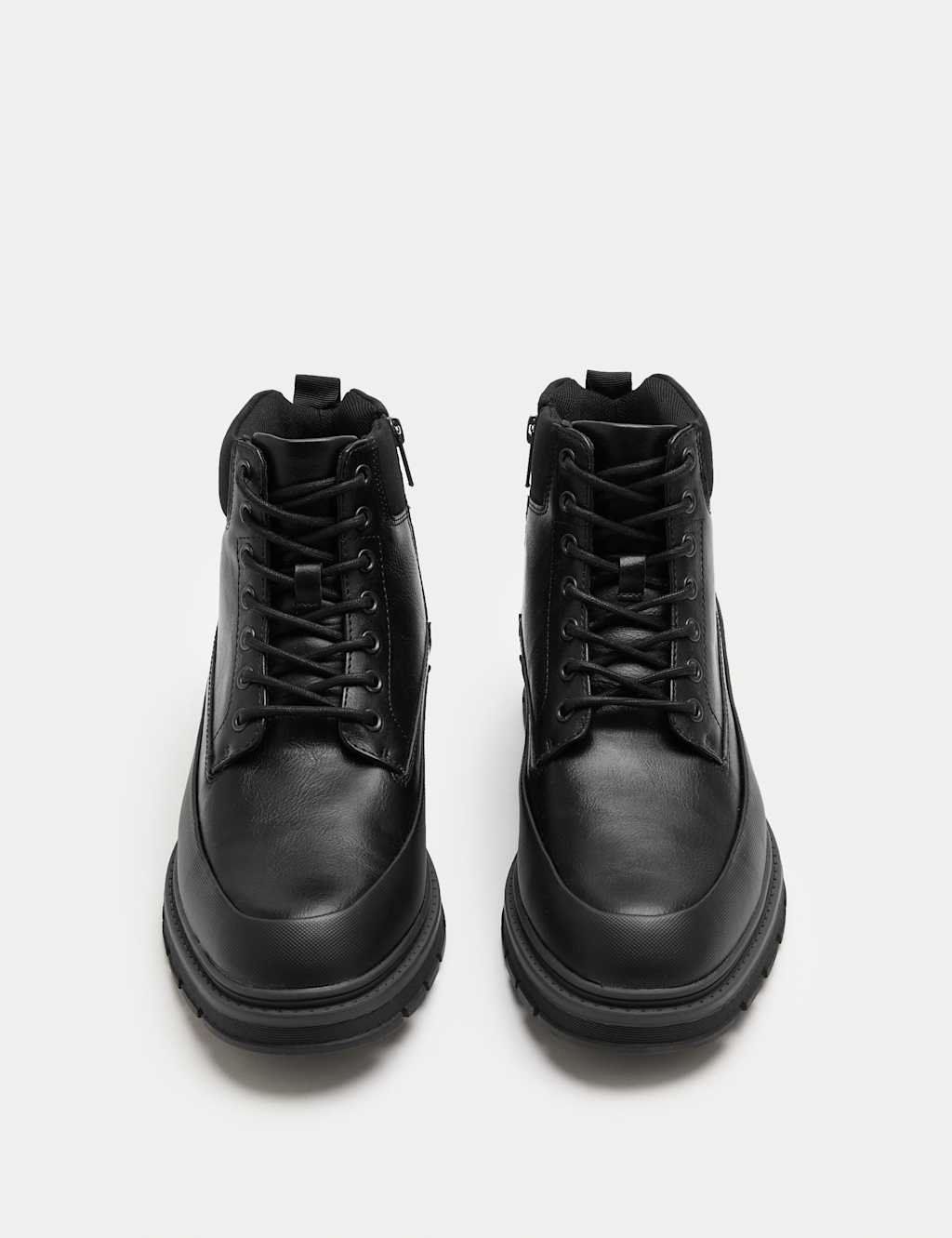 M&S Side Zip Military Boots Black