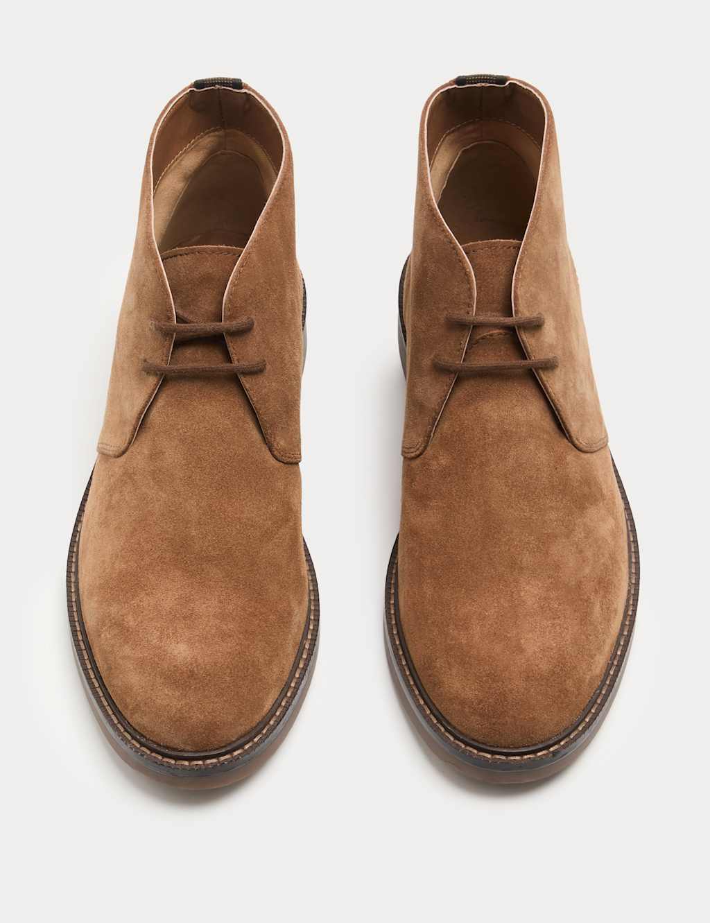 M&S Men's Suede Gum Sole Chukka Boots - 8 - Tan