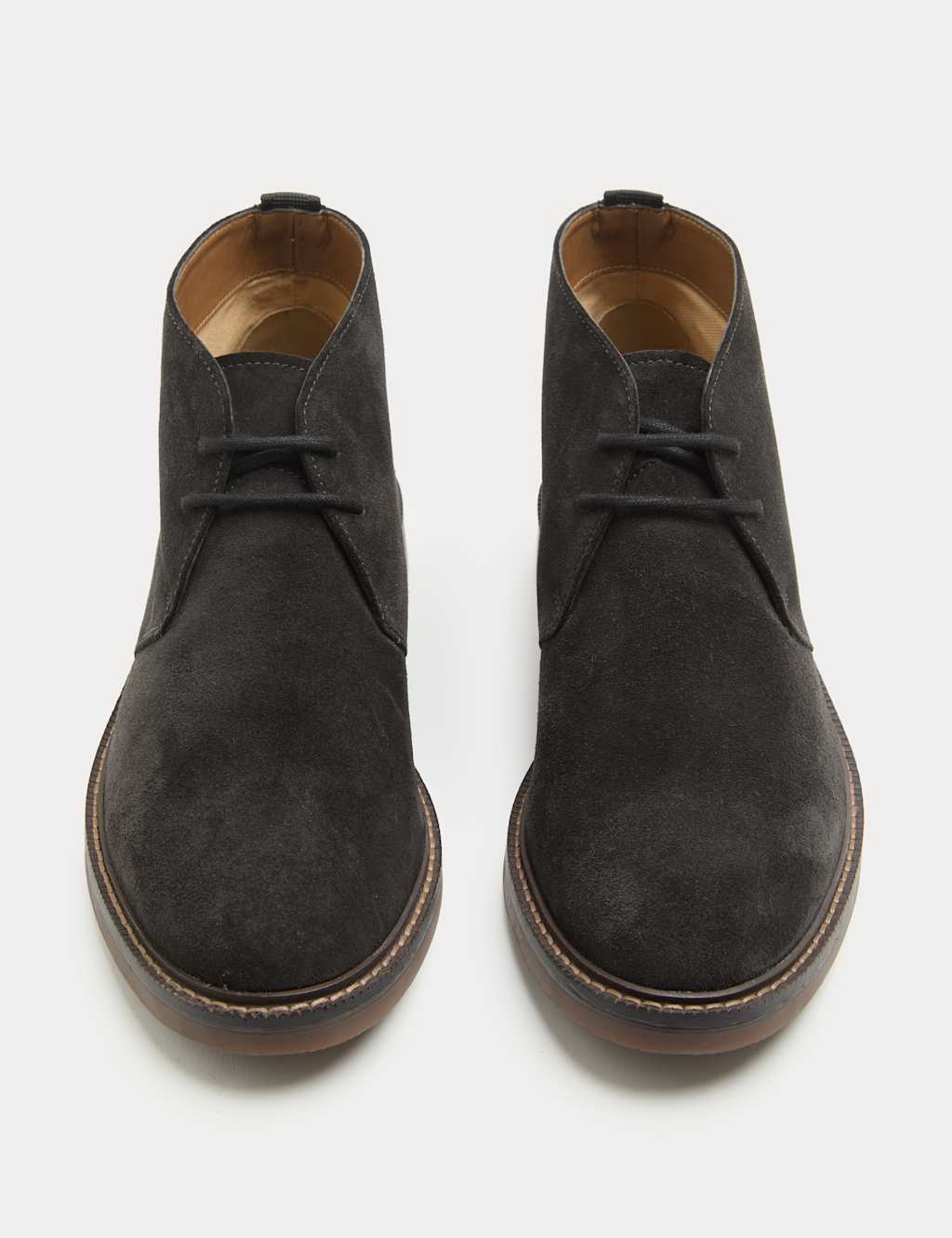 M&S Men's Suede Gum Sole Chukka Boots - 7 - Dark Charcoal