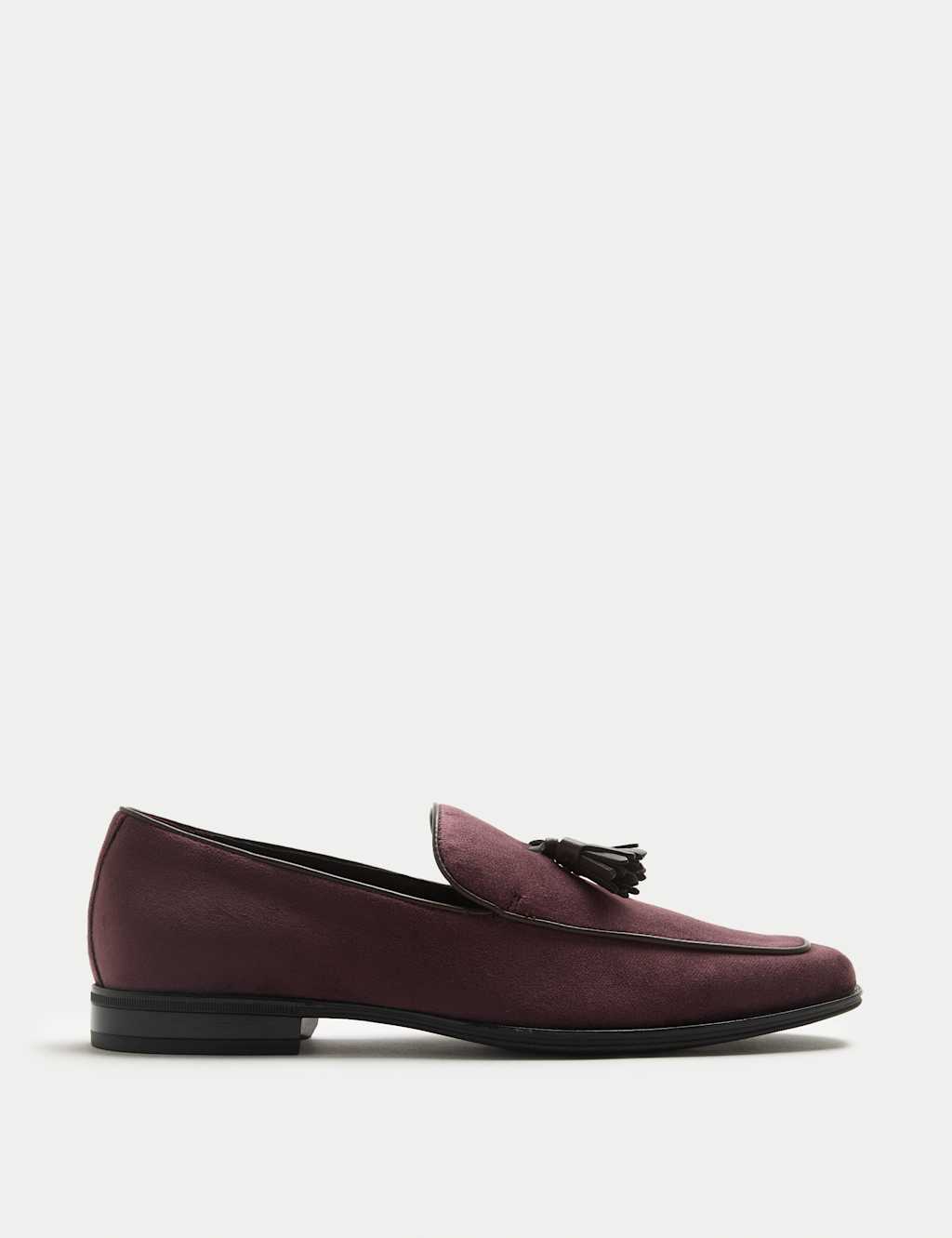 M&S Velvet Loafers Burgundy