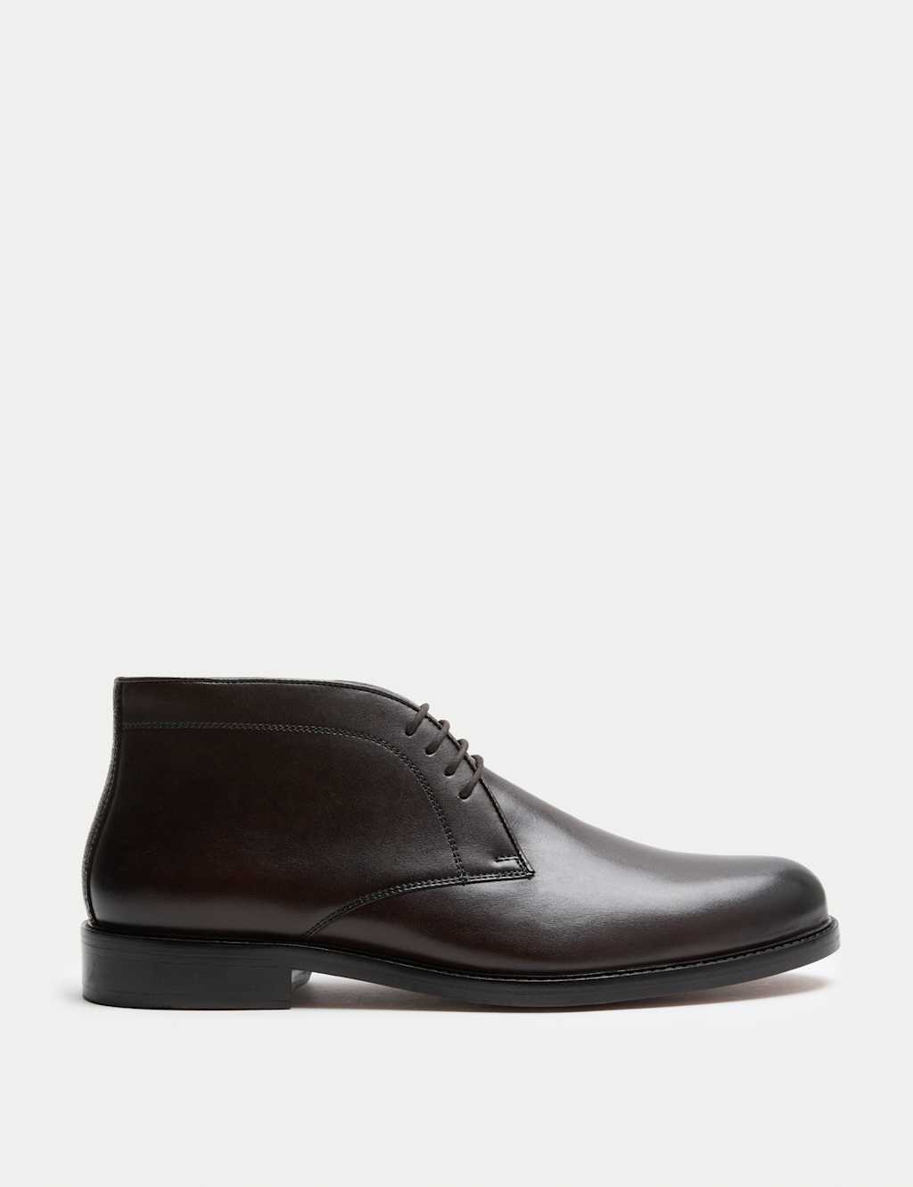 M&S SARTORIAL Leather Chukka Boots Dark Brown
