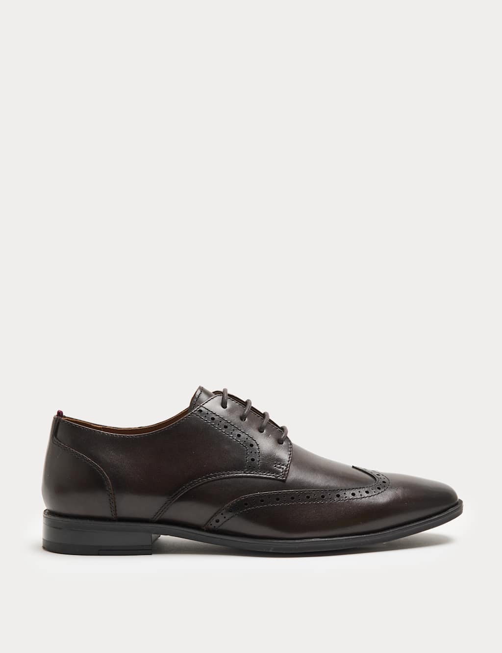M&S Men's Leather Brogues - 7 - Dark Brown