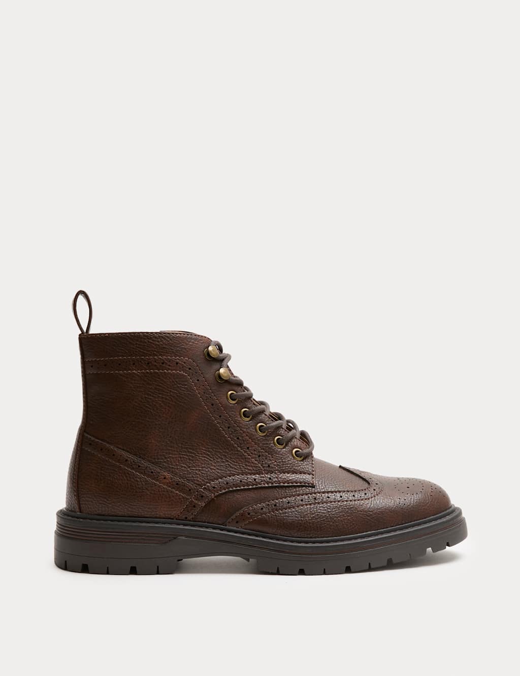M&S Brogue Chukka Boots Brown