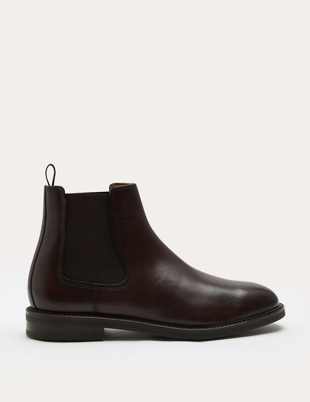 M&S Men's Leather Chelsea Boots - 7 - Dark Brown
