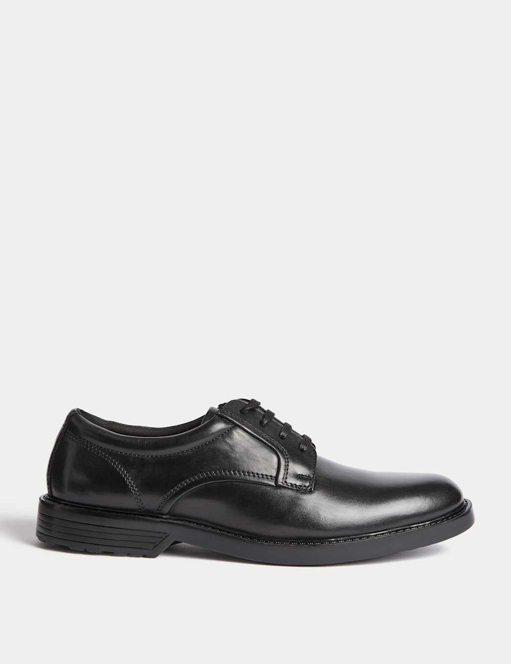 M&S Airflex Leather Derby Shoes Black